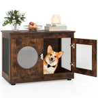 Furniture Style Dog Crate for Small and Medium Dogs with Translucent Window and Lockable Door-Rustic Brown