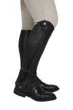 Grand Prix Elite Leather Kids Half Chaps, Black