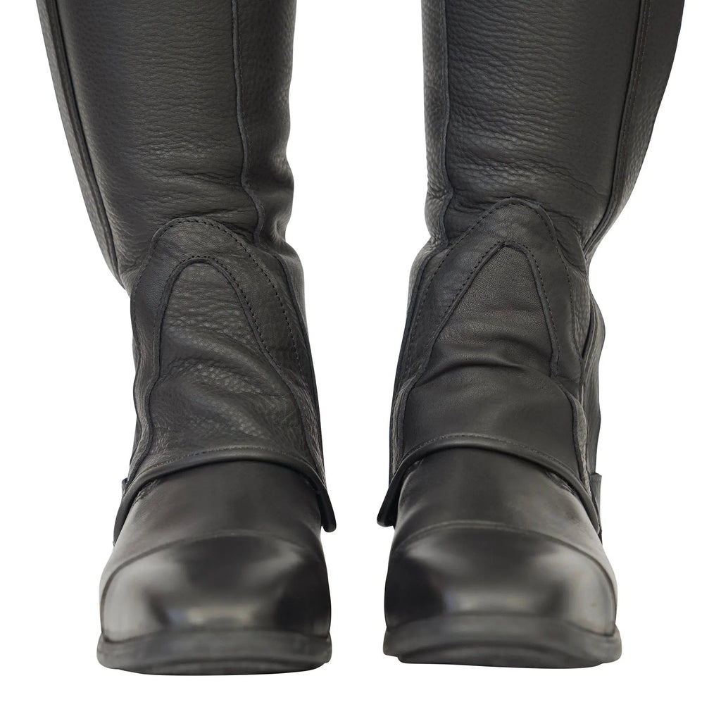 Grand Prix LC Italian Full Leather Half Chaps, Black