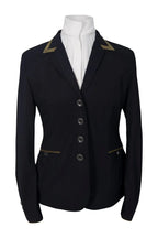 Grand Prix Saltare Premio 4 Button Riding Show Coat, Black with Moss Green