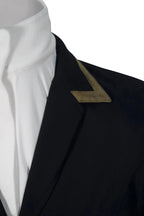 Grand Prix Saltare Premio 4 Button Riding Show Coat, Black with Moss Green