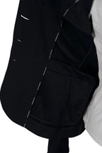 Grand Prix Saltare Premio 4 Button Riding Show Coat, Black with Moss Green