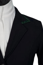 Grand Prix Saltare Premio 4 Button Riding Show Coat, Black with Dark Green