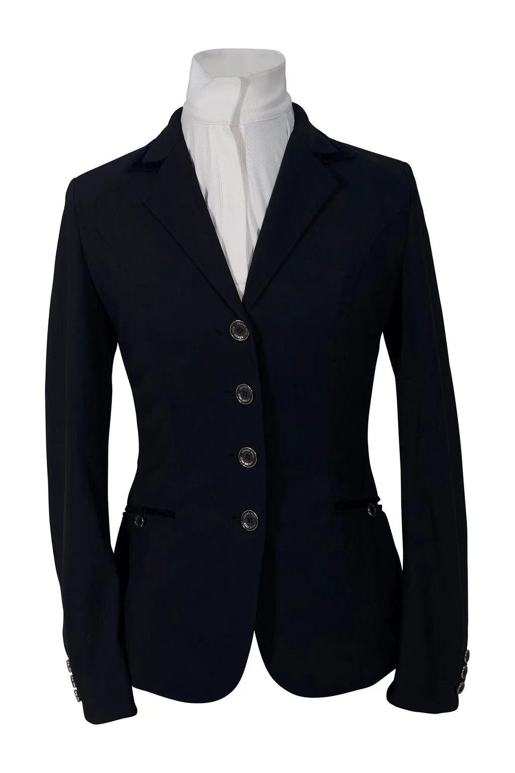 Grand Prix Saltare Premio 4 Button Riding Show Coat, Navy with Navy