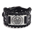 Trendy Viking Bracelet Nordic Rune Compass God Bird Charm Men's Bracelet New Fashion Leather Woven Jewelry Accessorie Party Gift