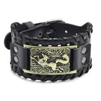 Trendy Viking Bracelet Nordic Rune Compass God Bird Charm Men's Bracelet New Fashion Leather Woven Jewelry Accessorie Party Gift