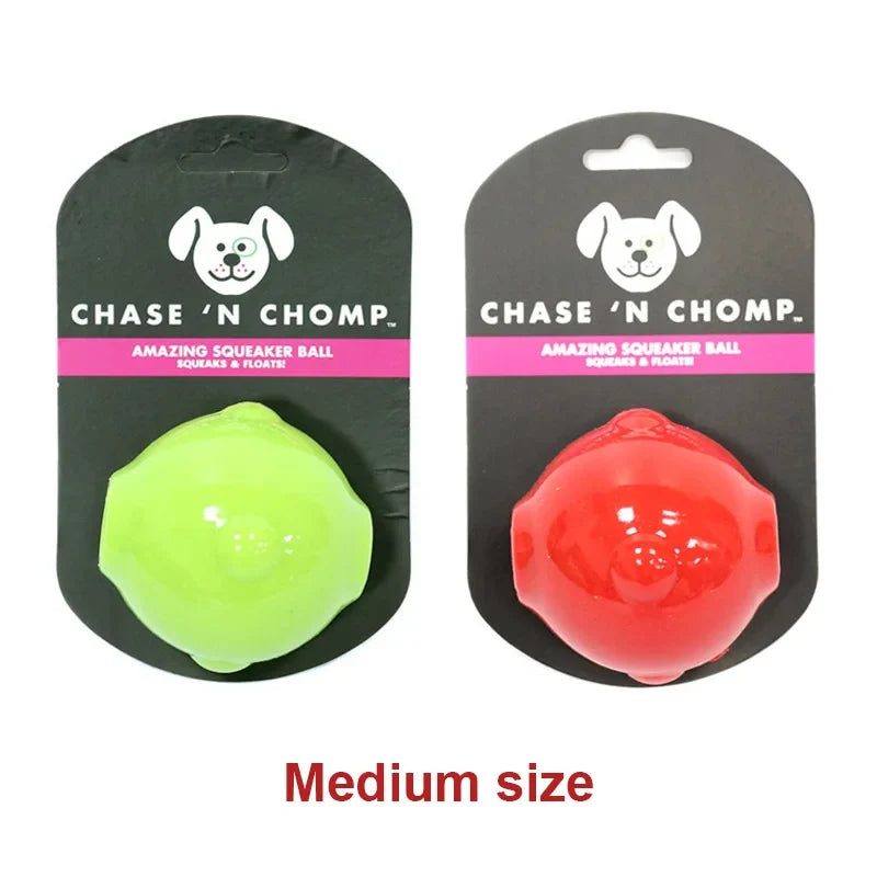 CAITEC Dog Toy Amazing Squeaker Ball Durable Floatable Springy Bite Resistant Best for Tossing Chasing Foraging Medium Large Dog