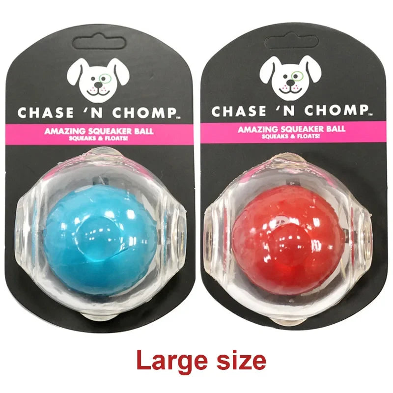 CAITEC Dog Toy Amazing Squeaker Ball Durable Floatable Springy Bite Resistant Best for Tossing Chasing Foraging Medium Large Dog