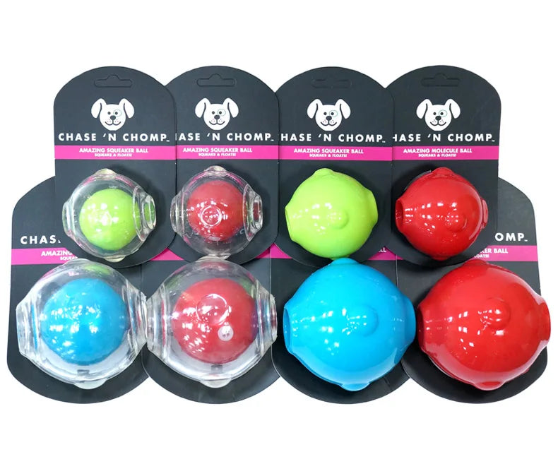 CAITEC Dog Toy Amazing Squeaker Ball Durable Floatable Springy Bite Resistant Best for Tossing Chasing Foraging Medium Large Dog
