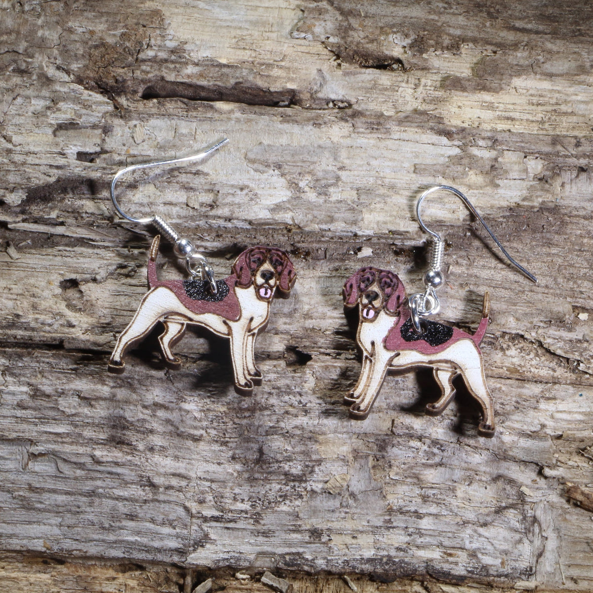 Beagle Wooden Earrings | Dog Lover Pet Jewelry
