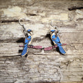Blue Jay Wooden Dangle Earrings | Realistic Bird Jewelry