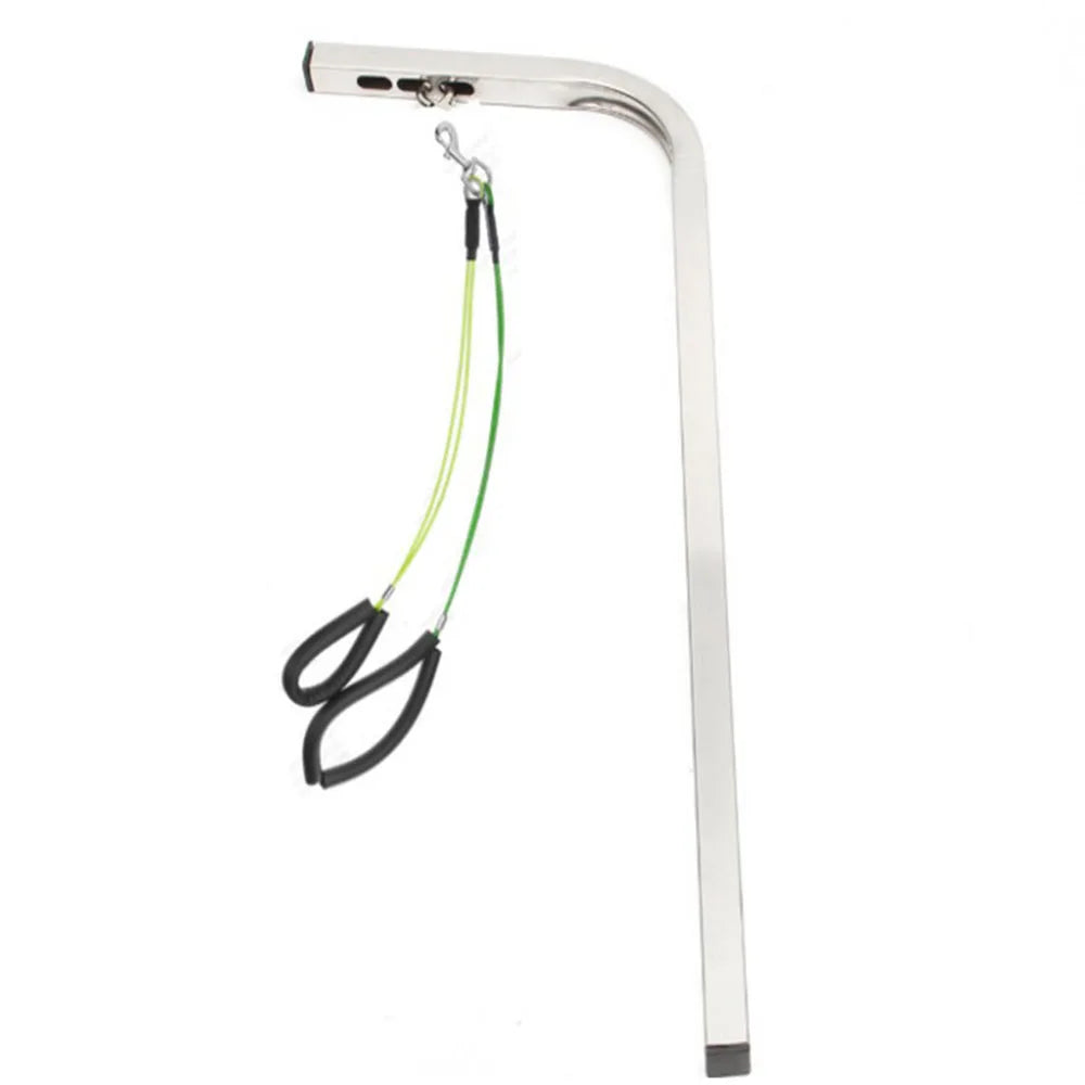 Dog Grooming Loop Dual No-Sit Haunch Holder Cat Grooming Stainless Steel Wire Rope Restraint Noose for Pet Grooming Table Arm