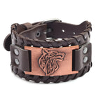 Trendy Viking Bracelet Nordic Rune Compass God Bird Charm Men's Bracelet New Fashion Leather Woven Jewelry Accessorie Party Gift