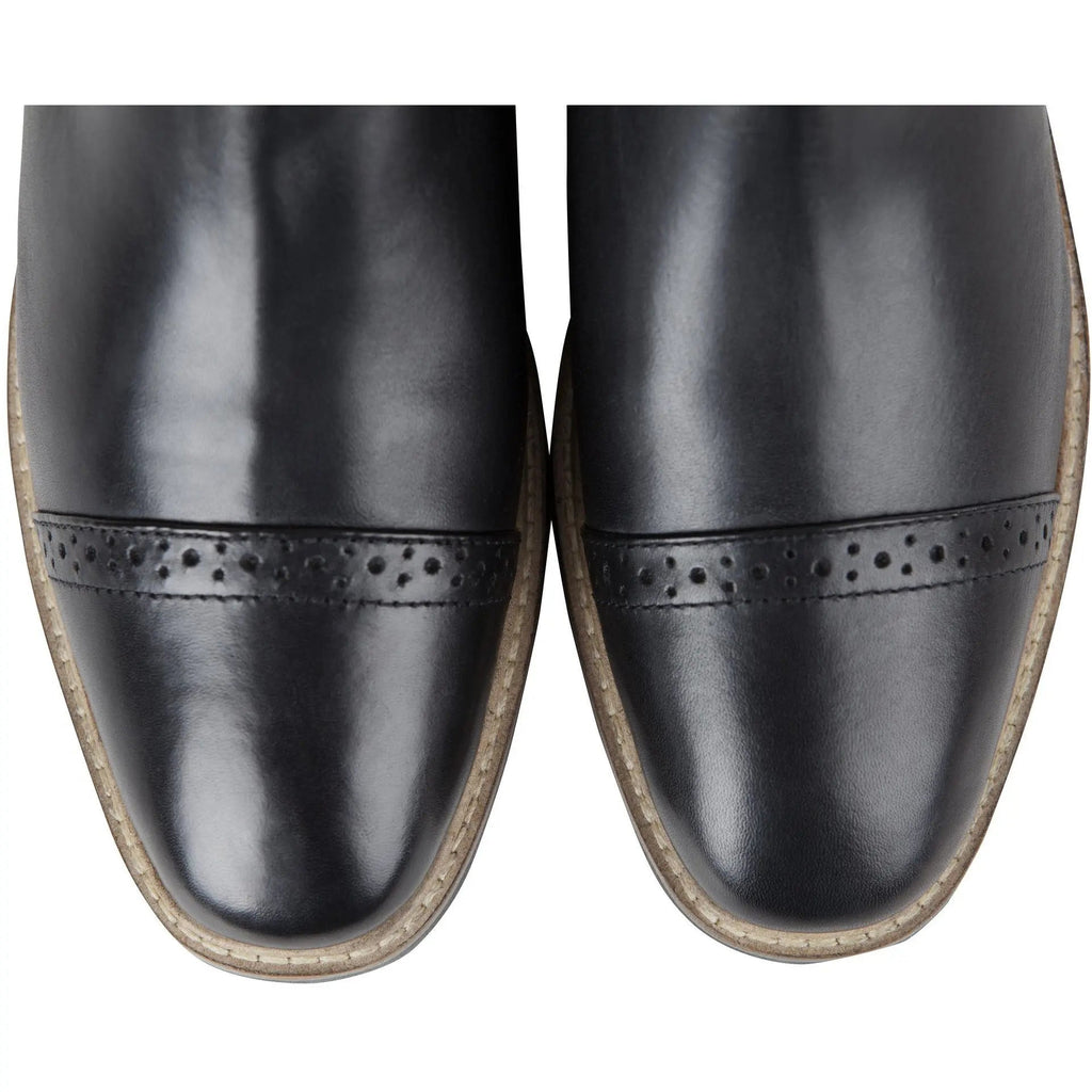 Huntley Equestrian Adult Classic Black Leather Zipper Paddock Boot