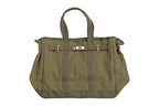 Huntley Equestrian Barnkin Olive Green Canvas Tote Bag with Gold Hardware