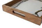 Huntley Equestrian Bridle and Bit Wooden Serving Tray, White-Equestrian Home Decor