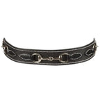 Huntley Equestrian Children's Snaffle Bit Black Leather Belt