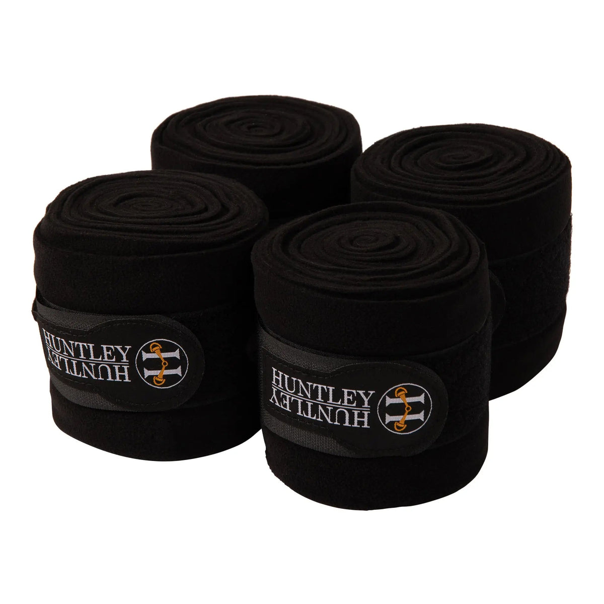 Huntley Equestrian Polo Fleece Wraps, Set of 4, Black