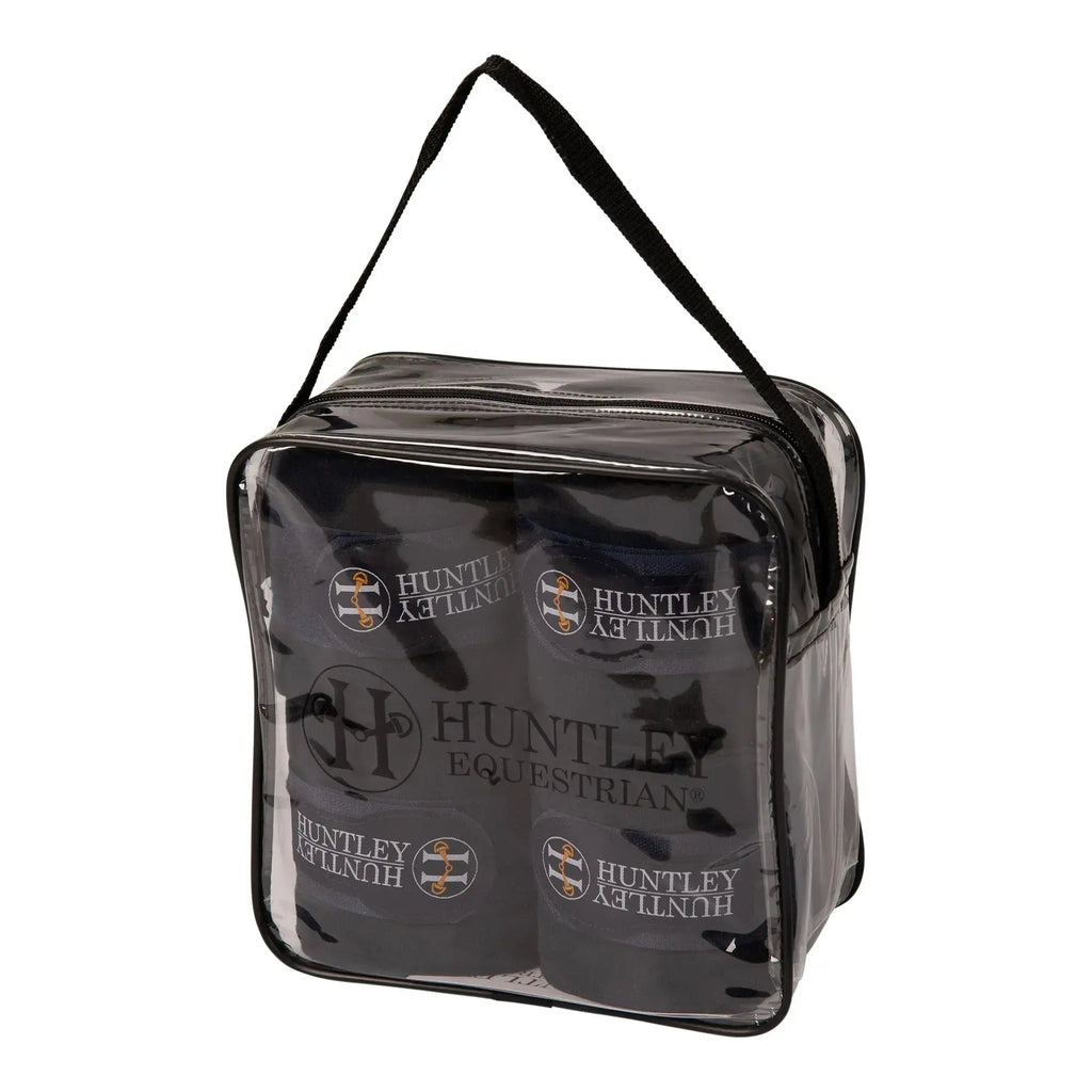 Huntley Equestrian Polo Fleece Wraps, Set of 4, Black