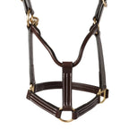 Huntley Equestrian Premium Leather Triple Stitched Halter with Snap