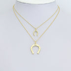 18K Gold Lucky Horse Shoe Shape Pendant/Charm, Z1310