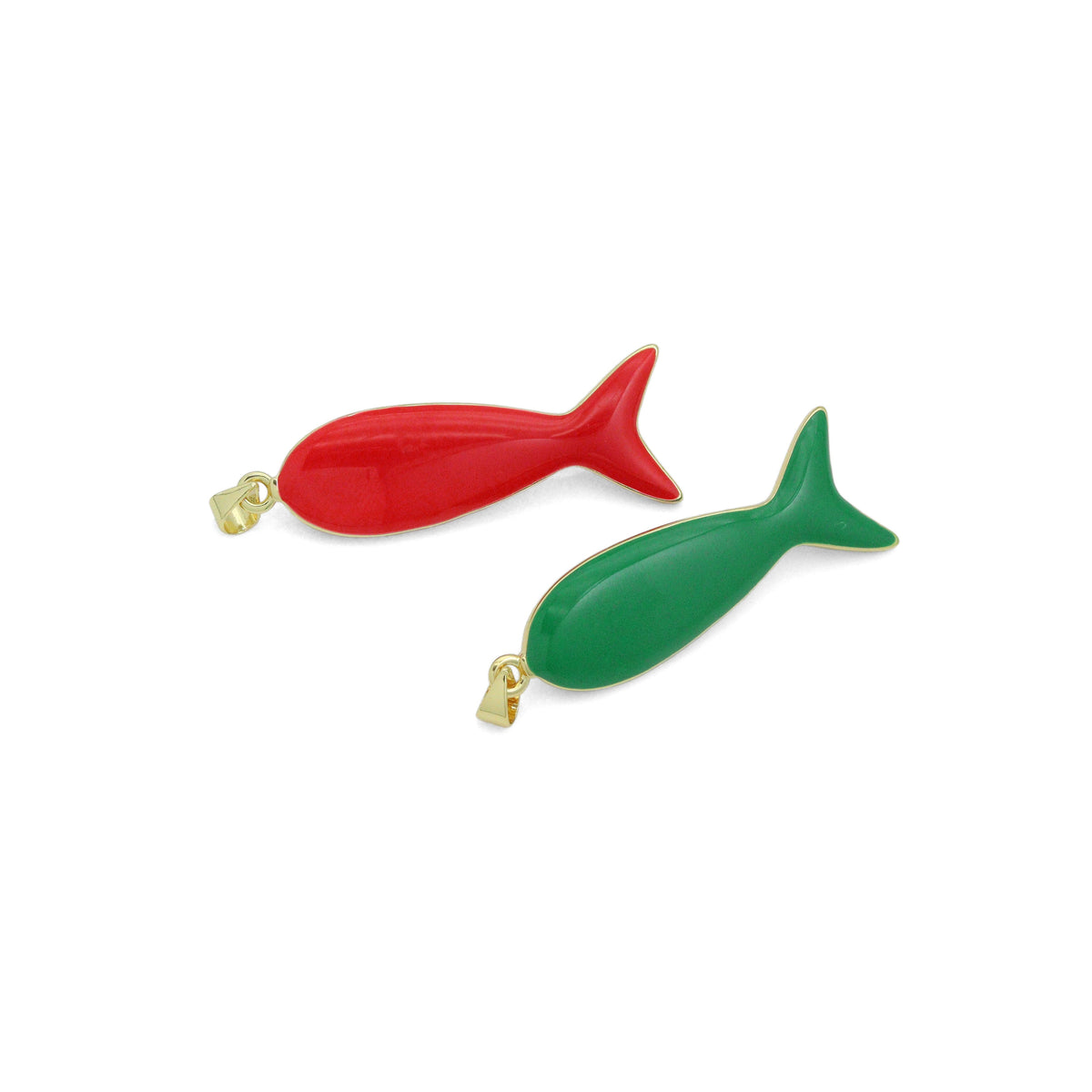Colorful Enamel Fish Pedant For Necklace Bracelet Jewelry Making Supply, Fish Charm, Sku#LK1281
