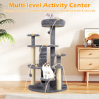 Multi-level Kitty Tower with Condo and Climbing Ladder-GR