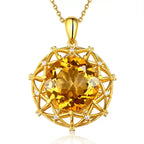 Carat Oversized Imitation Natural Citrine Bird's Nest Design Yellow Diamond Rings