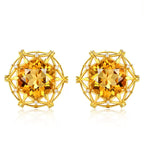 Carat Oversized Imitation Natural Citrine Bird's Nest Design Yellow Diamond Rings