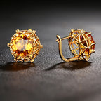 Carat Oversized Imitation Natural Citrine Bird's Nest Design Yellow Diamond Rings