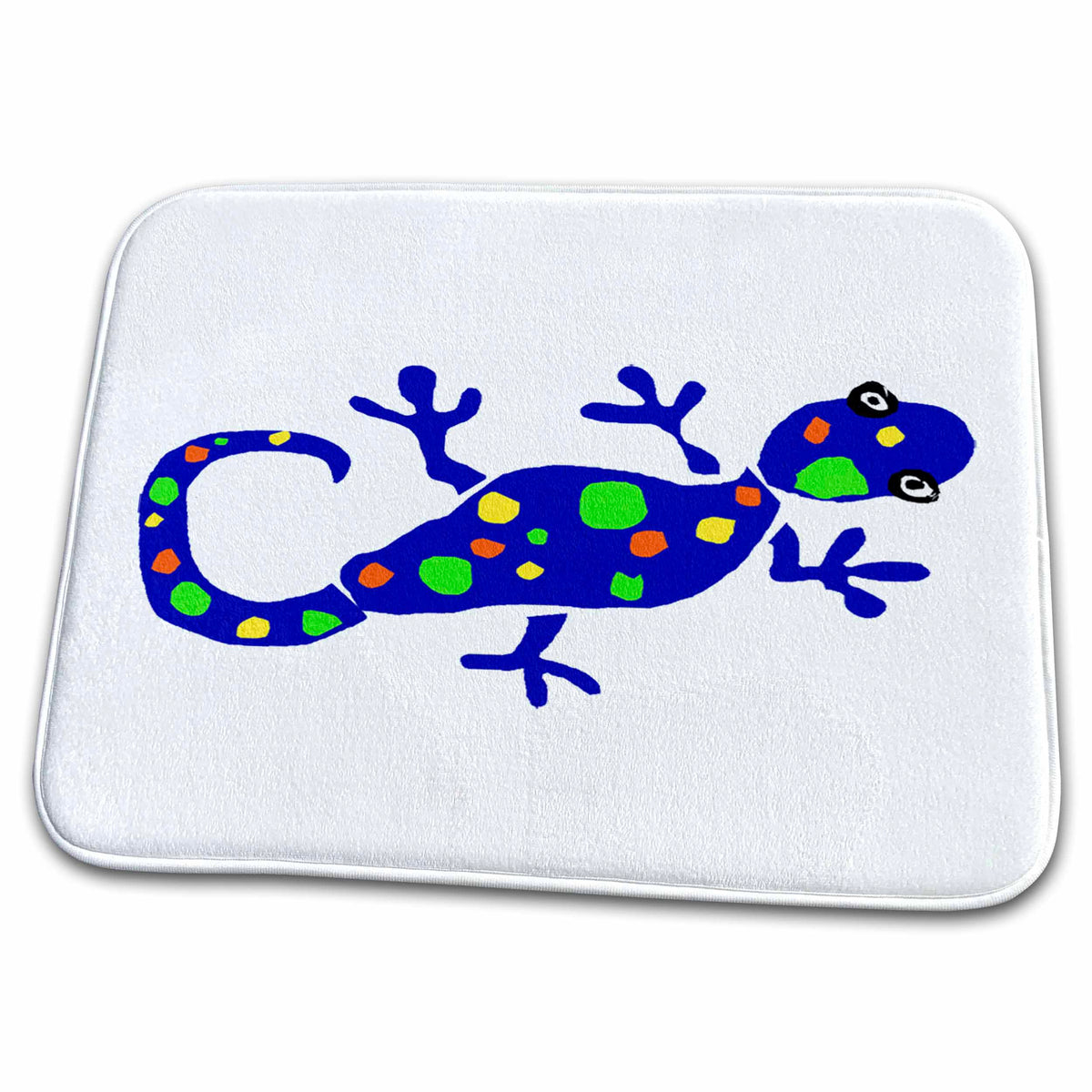 Dish Drying Mat - Blue Spotted Gecko Lizard Art Reptiles and Amphibians