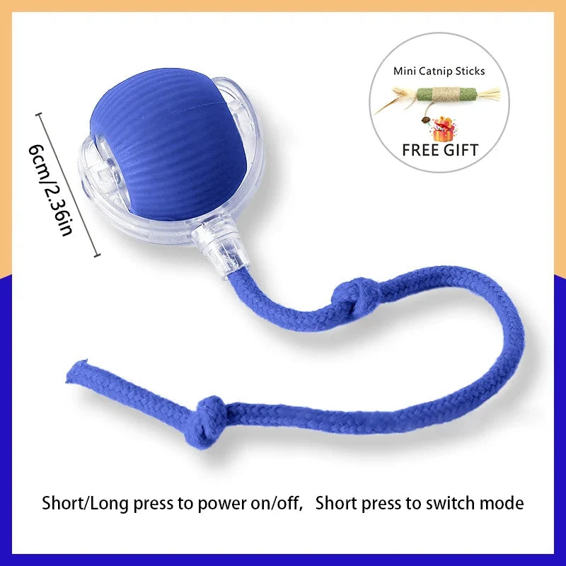 USB Rechargeable Interactive Cat Toys Balls Pets Smart Automatic Electric Rolling Ball for Kitty Tail Teasers with Catnip Gifts