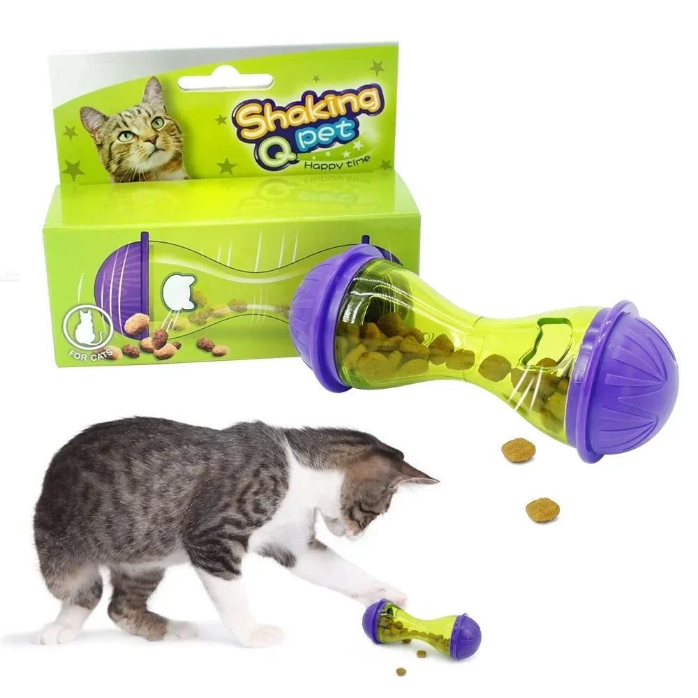 Pet Cat Fun Bowl Feeding Toys Dog Tumbler Feeder Puppy Kitten Shaking Leakage Food Ball Container Exercise Training Leakage Toys