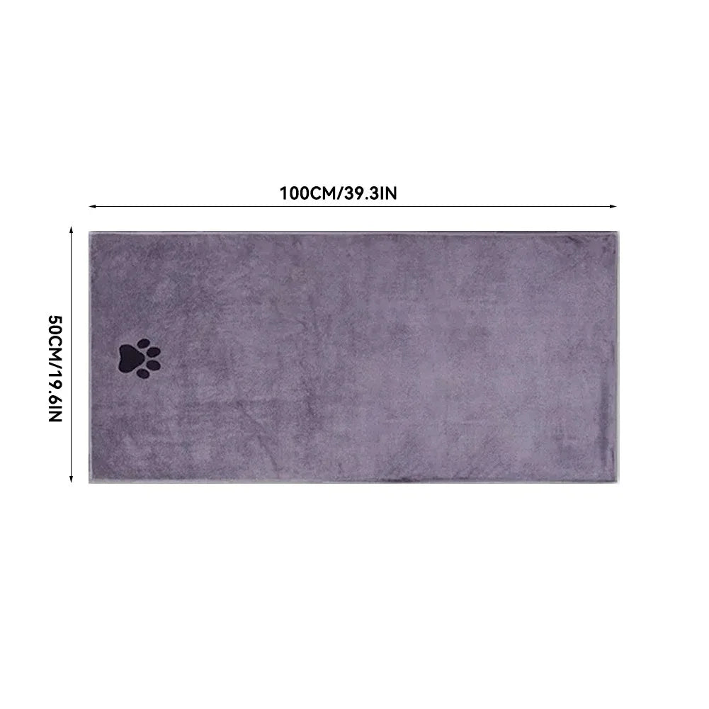 35*75cm/50*100cm Microfiber Pet Bath Towel Embroidered Super Soft Absorbent Cat for Dogs Grooming Supplies