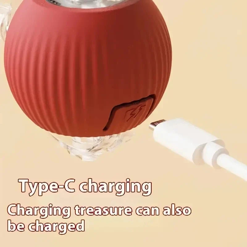 USB Rechargeable Interactive Cat Toys Balls Pets Smart Automatic Electric Rolling Ball for Kitty Tail Teasers with Catnip Gifts