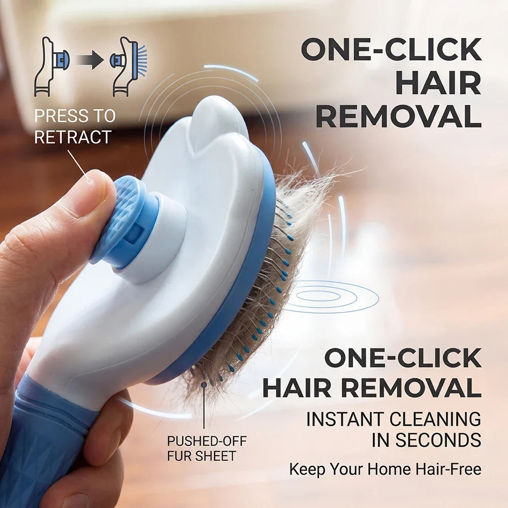 Bioline Pet Dog Brush Cat Comb Self Cleaning Pet Hair Remover Brush For Dogs Cats Grooming Tools Pets Dematting Comb Dogs Supply