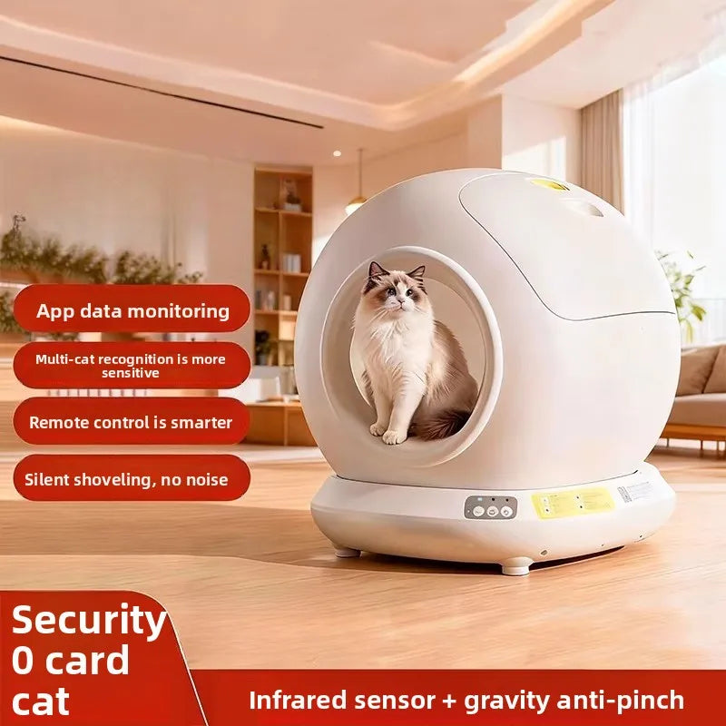 The self-cleaning cat litter box is equipped with control functions and supports 2.4G unlimited network connection,cat supplies