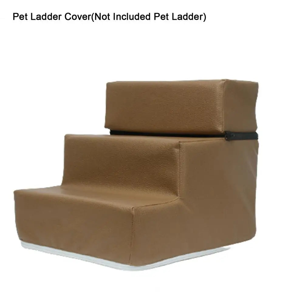 3 Steps Stairs Pet Ladder Cover Faux Leather Mesh Breathable Pet Steps Stairs Case Anti-slip Puppy Climbing Ladder Case Cover
