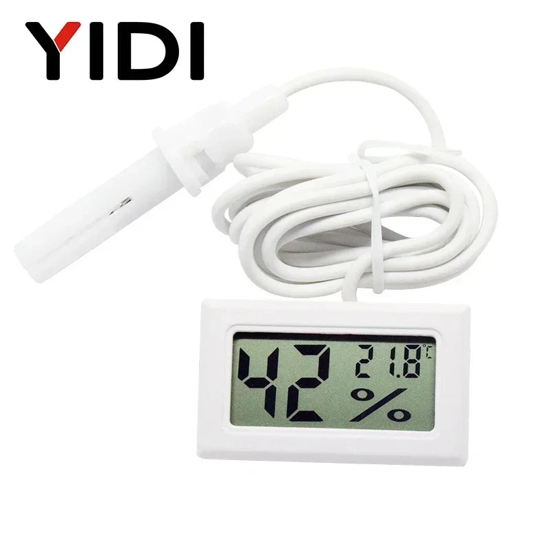 Mini LCD Digital Thermometer Hygrometer | Dual Probe Temperature Humidity Monitor