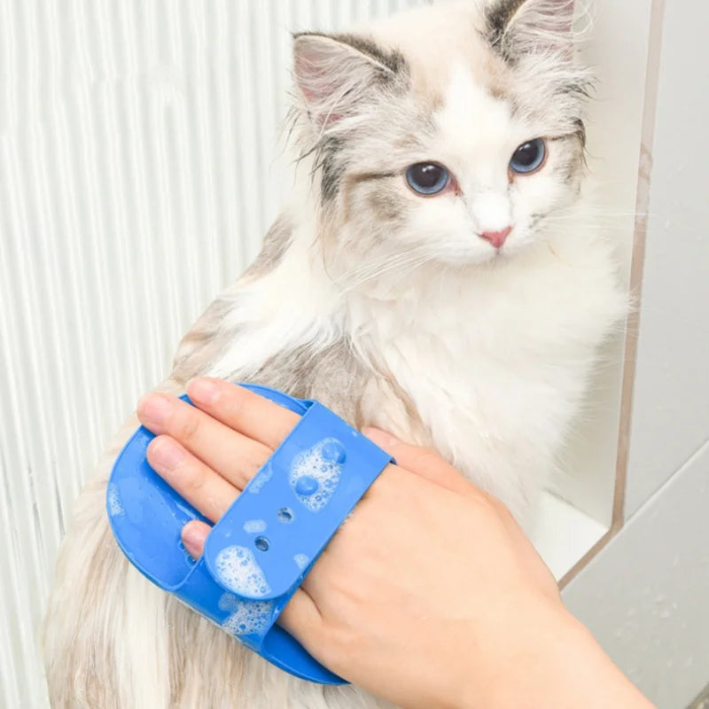 Silicone Pet Bath Brush Soft Rubber Dog Cat Massage Comb Hair Remover Puppy Kitten Grooming Washing Cleaning Supplies