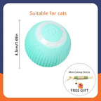 USB Rechargeable Interactive Cat Toys Balls Pets Smart Automatic Electric Rolling Ball for Kitty Tail Teasers with Catnip Gifts