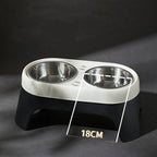 Elevated Pet Bowl Anti Knock Stainless Steel Food Cat Dog Feeding Bowls Double Bowl High Foot Leak Proof Pet Feeder Accessories