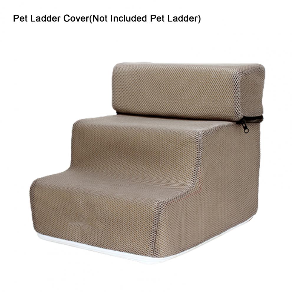 3 Steps Stairs Pet Ladder Cover Faux Leather Mesh Breathable Pet Steps Stairs Case Anti-slip Puppy Climbing Ladder Case Cover