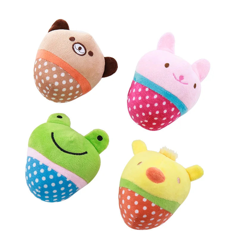 Cute Pet Plush Toy for Dogs Cats Squeaky Sound Soft Teething Clean Teeth Interactive Bite Resistant Chew Toy Pet Supplies