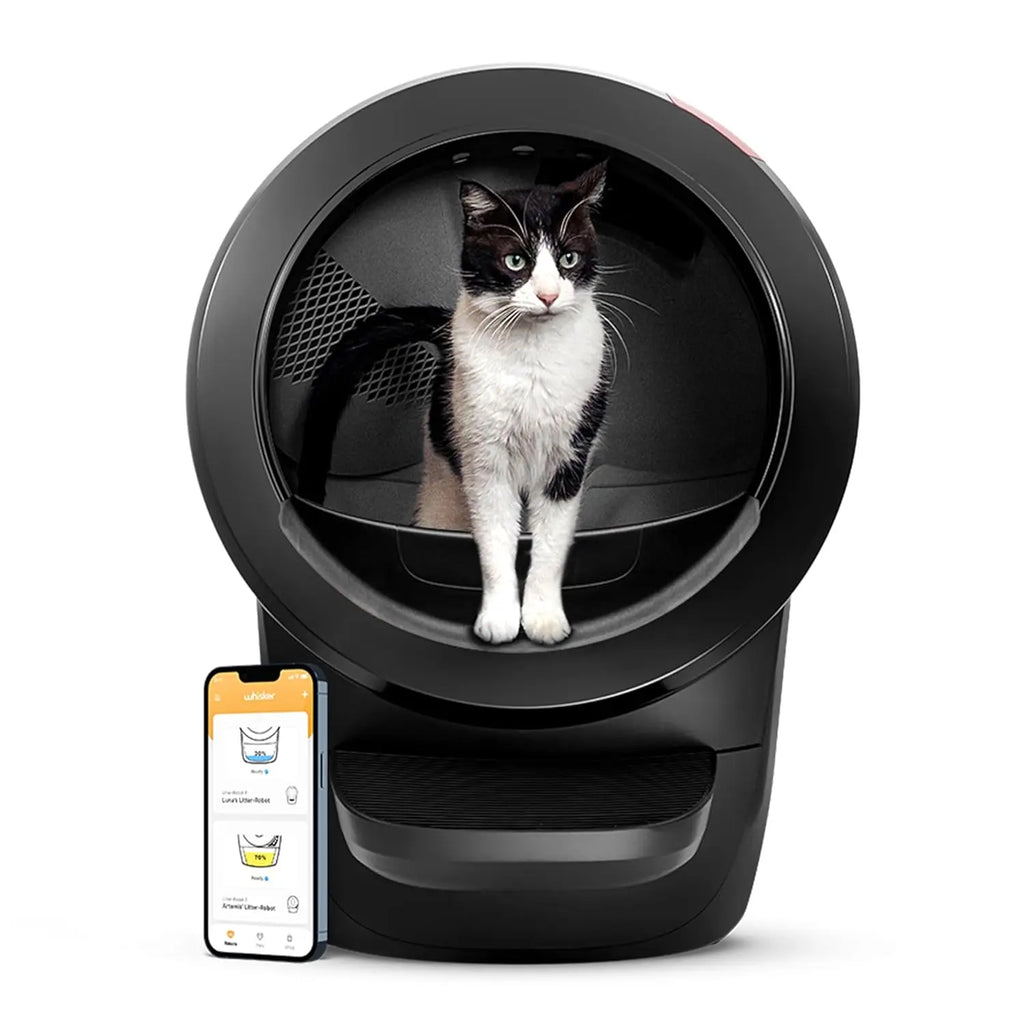Litter-Robot 4 with Step & Fence by , Black - Automatic, Self-Cleaning Cat Litter Box, Helps Reduce Litter Box, Customized