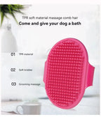 Pet Bath Silicone Comb Soft Rubber Dog Cat Brush Massage Hair Remover Pet Supplies Dog Grooming Wash Cleaning Equipment