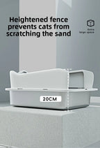 Large Stainless Steel Open Cat Litter Box Anti Splash Cat Toilet Pet Supplies