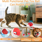 USB Rechargeable Interactive Cat Toys Balls Pets Smart Automatic Electric Rolling Ball for Kitty Tail Teasers with Catnip Gifts