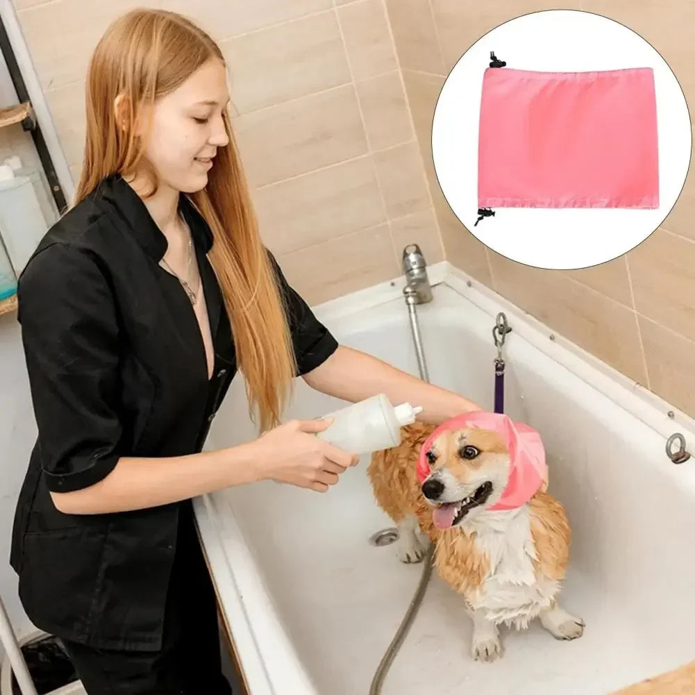 Pet Shower Cap Dog Bath Hat Waterproof Pet Bath Cap with Adjustable Buckle for Dog Ear Protection Shower Hat to for Bathing