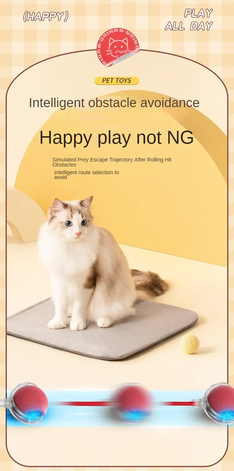 Automatic Rolling Ball Interactive Ball Cat Toys Pet Supplies Electric Dog and Cat Training To Imitate Rat Rechargeable Products